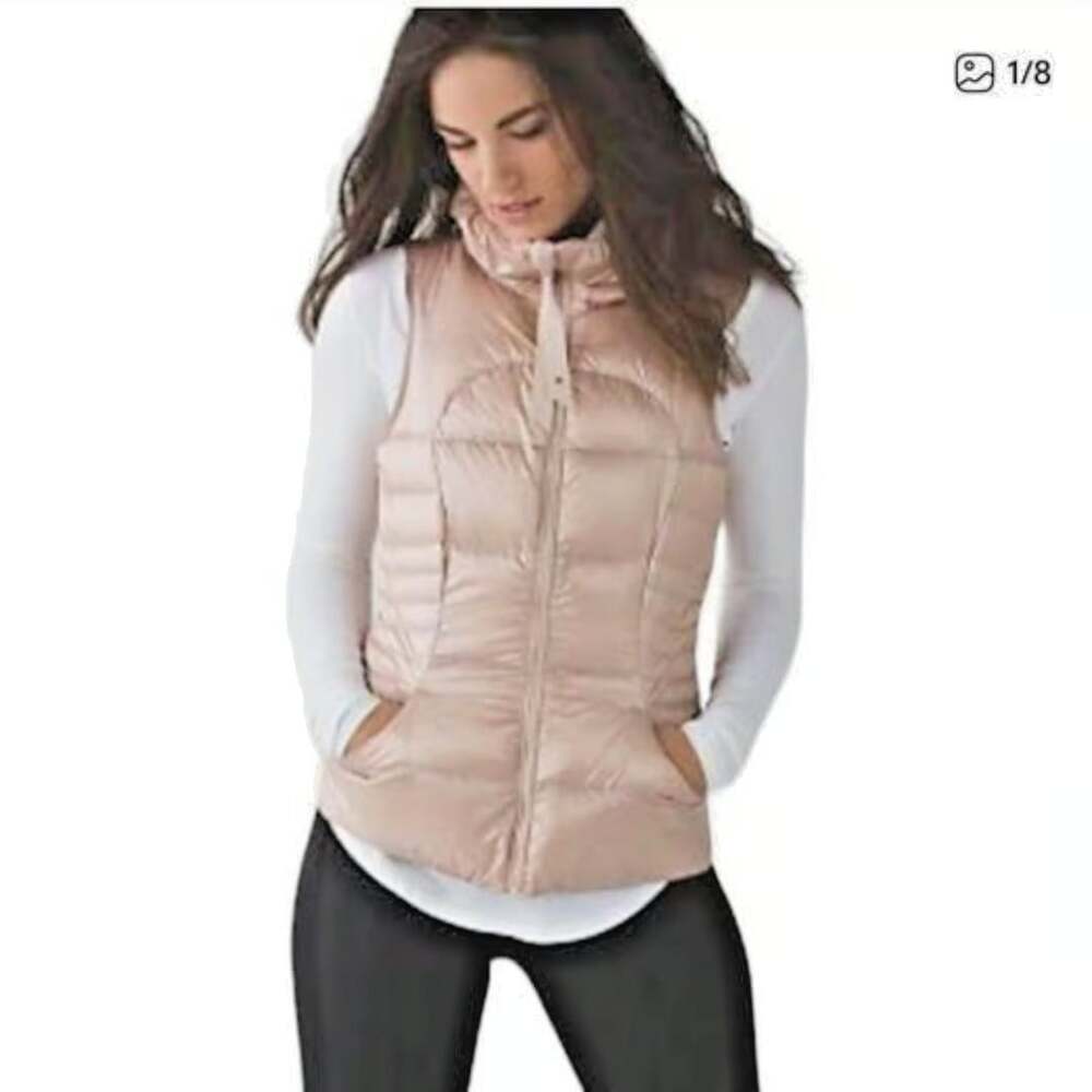 Lululemon Fluffin' Awesome Puffer Vest US 12 EU 42 Womens Rose Gold Shine